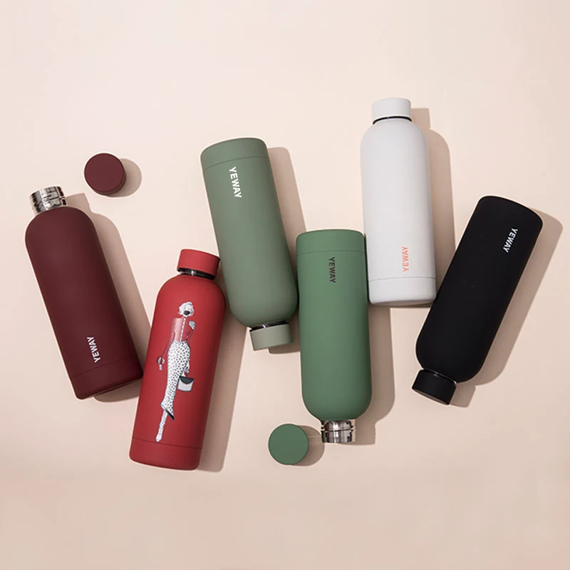 Yewway bouteille eau wasserflasche новый стиль, Высококачественная бутылка для воды с двойными стенками из нержавеющей стали с логотипом под заказ