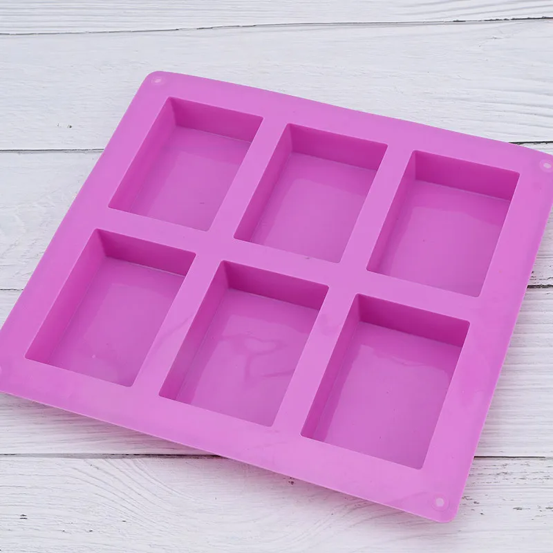 Оптовая продажа, Набор для изготовления домашнего мыла квадратной формы с 6 картриджами, формы для выпечки тортов, силиконовая форма для мыла