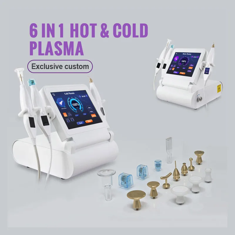 New Design Output Power 150w 16 Tips Face Lifting Firming Hyper Scalp Plasma 6 in 1 Hot and Cold Plasma Machine