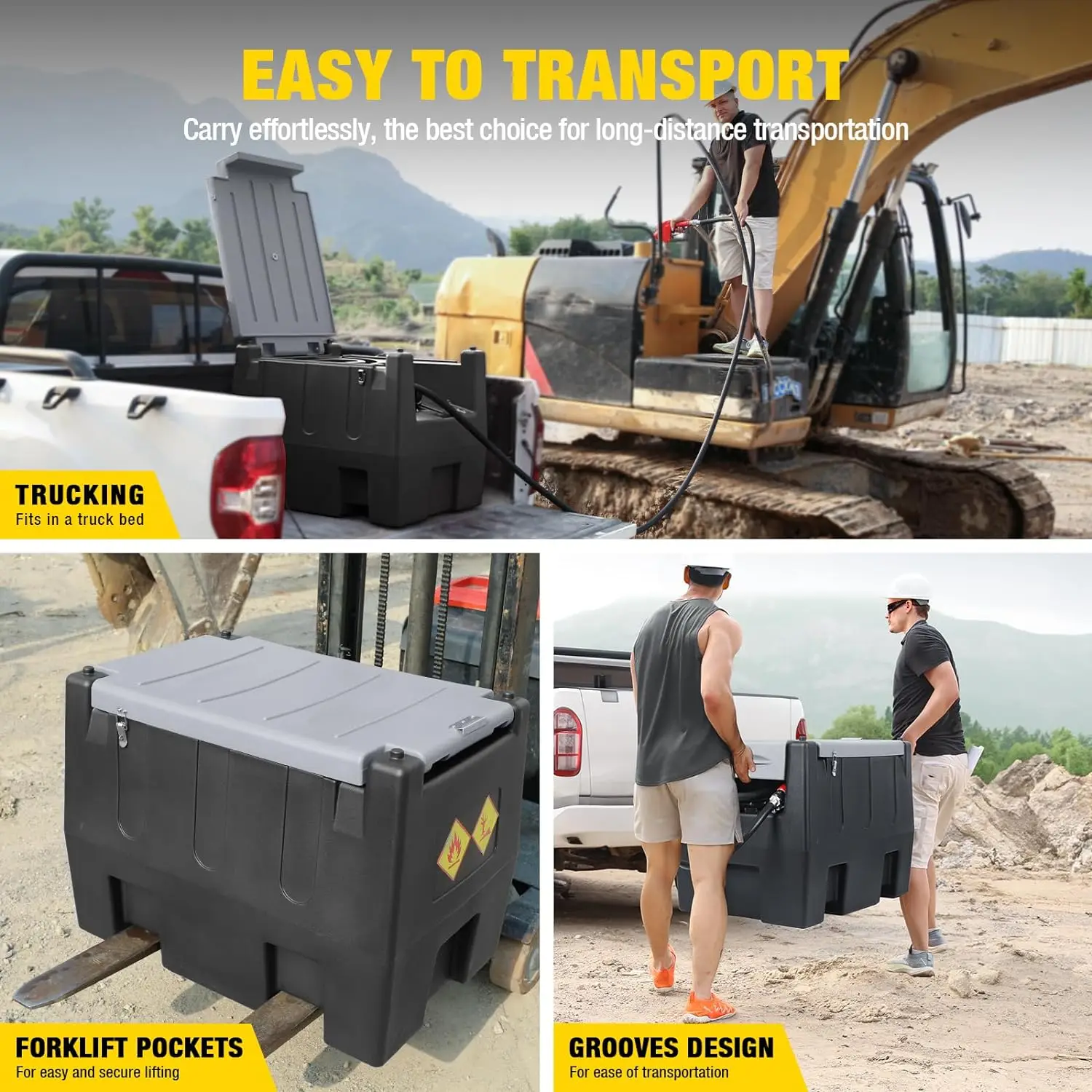 480L Portable Diesel/Gasoline Fuel Tank with Pump Plastic for 480L Portable Diesel/Gasoline Fuel Tank with Pump Plastic for