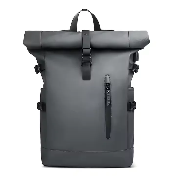 product pu leather large capacity laptop backpack with shockproof inner bag business roll top backpack laptop bag lbx1214 2-29