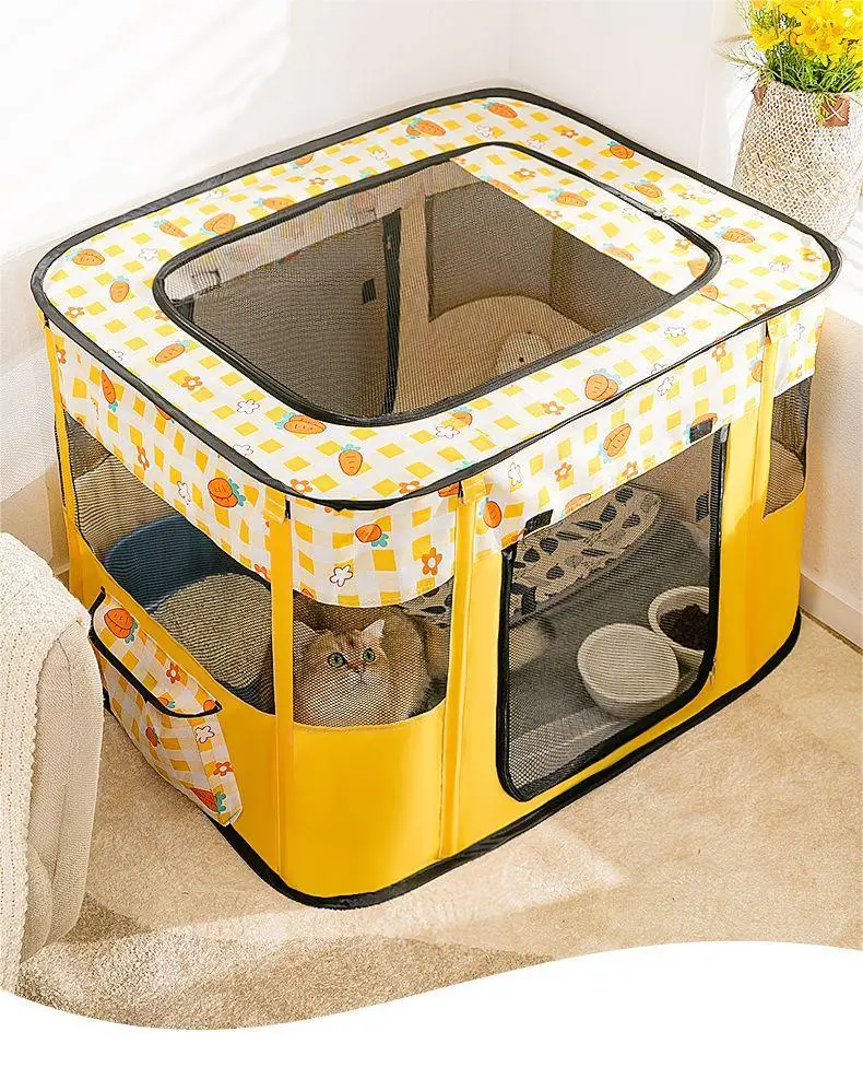 Foldable Pet Playpen Portable Outdoor Tent Crate Cage With Zipper Dog Cat Playpen supplier