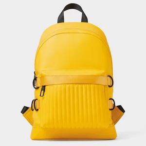 Custom Logo Pebble Leather Yellow Mens School Backpack Purse Waterproof Bagpack Bag for Men