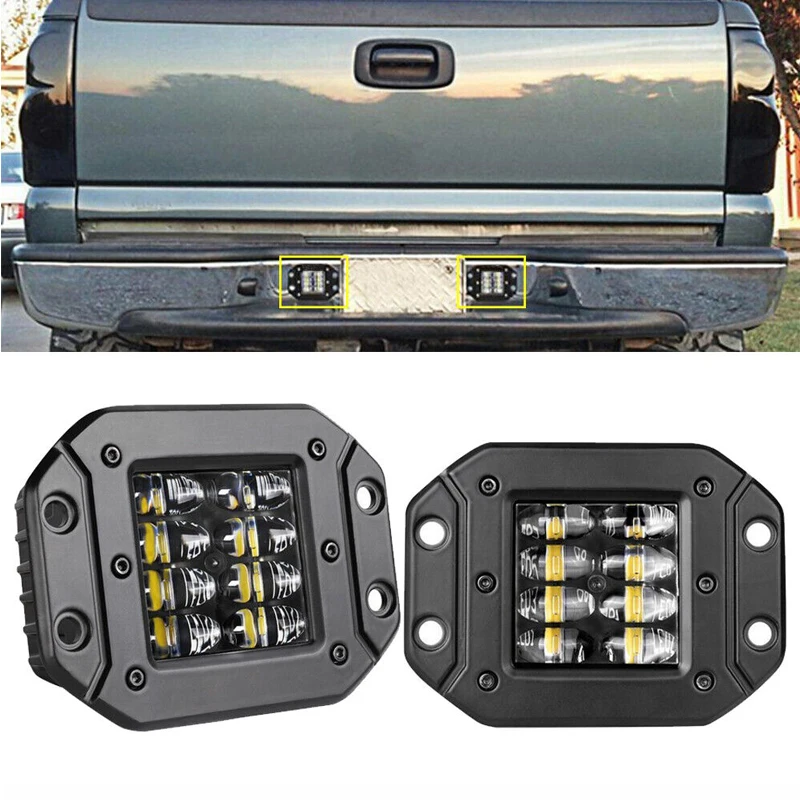 5inch 12V Led Fog Light 9D Square 40w Flush Mount Led Work Light Pod for Offroad Atv Suv Truck