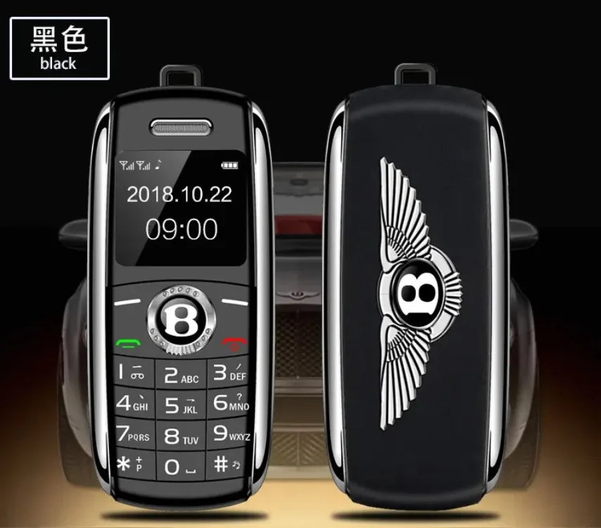 Cute Mini Car Key Mini Phone Dual Sim Card and Keypad Magic Voice Dialer MP3     Mobile Cellphone