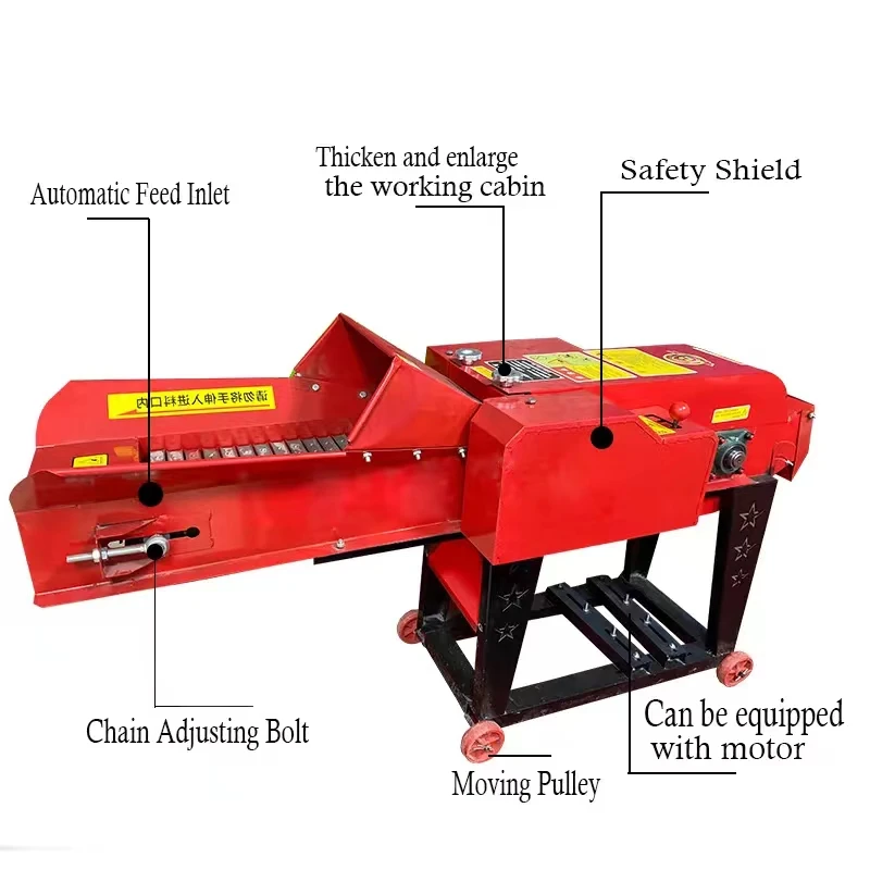 Multifunctional Low Cost Chaff Cutter Machine Automatic Chaff Cutter Feeding Animal With Hopper for Straw