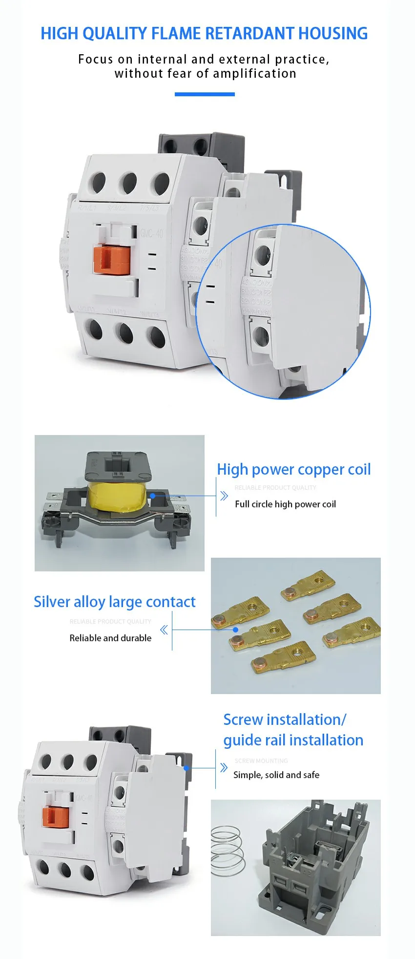 AC Magnetic Contactor GMC-50 50A 3 Pole 24V-380V | Reliable AC ...