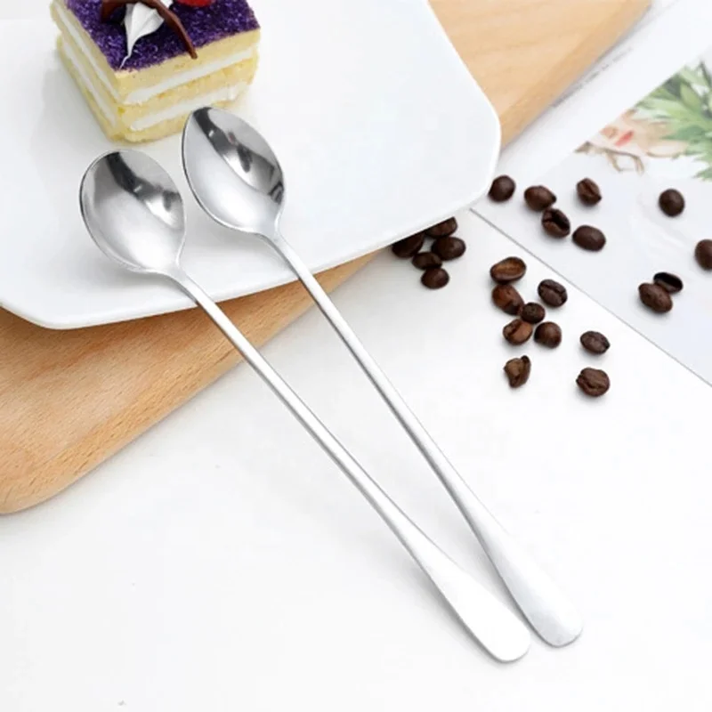 Buy Wholesale China Stainless Steel Straws Long Handle Spoon Coffee Stirrers  Premium Stainless Steel Tea Spoons & Coffee/tea Stirrers at USD 0.65