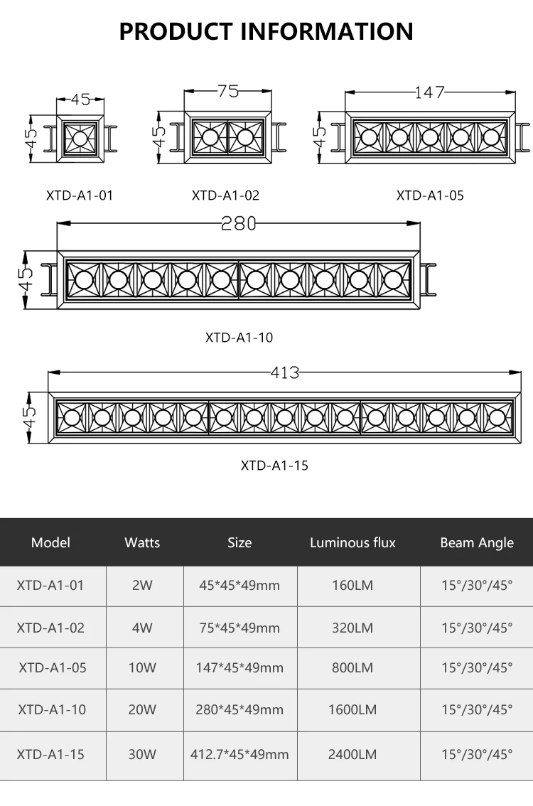 2023 Hot Sale White Recessed Hotel Home Linear Ceiling Downlight LED Linear Grille Lamp