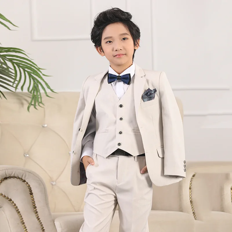 Custom Made Children Clothes Boys Korean Boy White Suit Kids Formal Suit