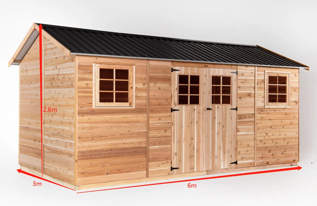 Fast Installation Prefab Cedar Wood Shed Kit Wood Backyard Yard Storage