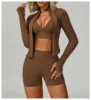 Set corto giacca reggiseno marrone