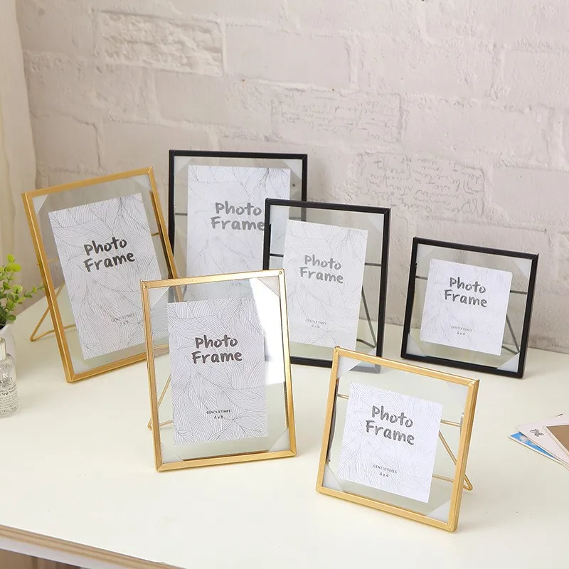 Настольная квадратная алюминиевая фоторамка разных размеров Ручной Работы Фоторамка прозрачная стеклянная металлическая фоторамка XXL