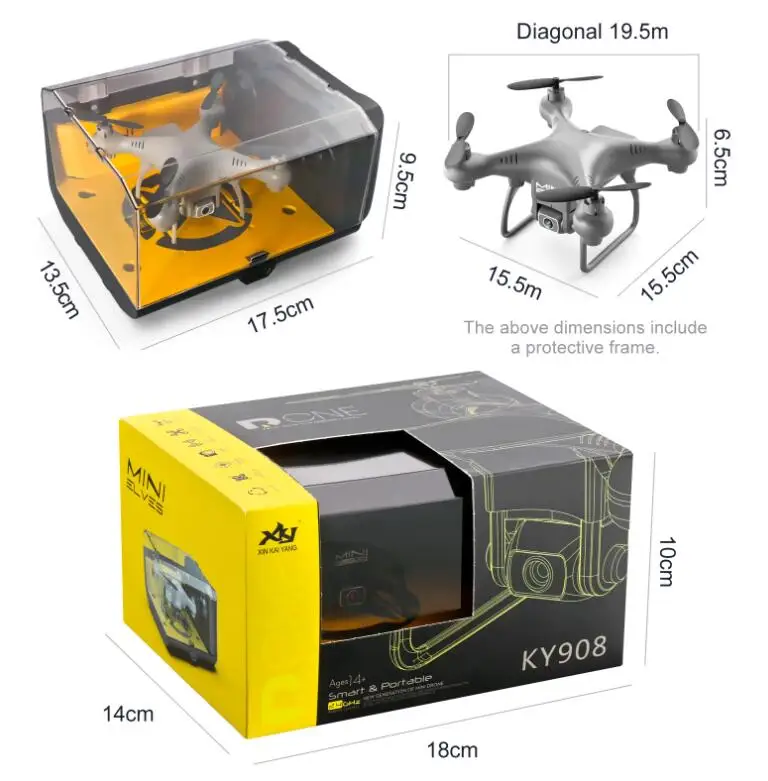 KY908 Mini Drone 4K HD Camera WiFi FPV Altitude Hold One-Key Return 360  Rolling RC Helicopter Kid Toy GIft