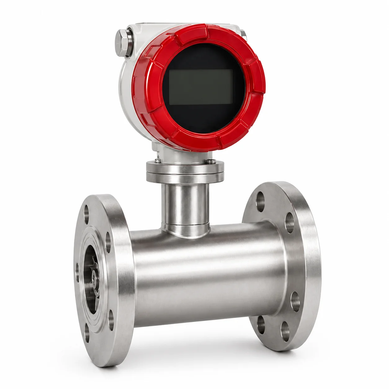 FLC400 Sanitary Tri Clamp Flanged Turbine Flowmeter with LCD Display 24VDC Battery Powered Water Glycol Flow Sensor