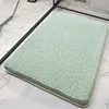 Alfombra de baño de algodón de pelo largo - verde minimalista