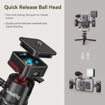 Small Rig All-in-One Universal Phone Video Rig Kit with Phone Cage Wireless Control Handles Power Bank Holder 4120 detail image