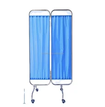 Hospital Clinic Stainless Steel Frame Bedside Partition Ward Screen Curtain Four Fold Removable Folding Ward Screen