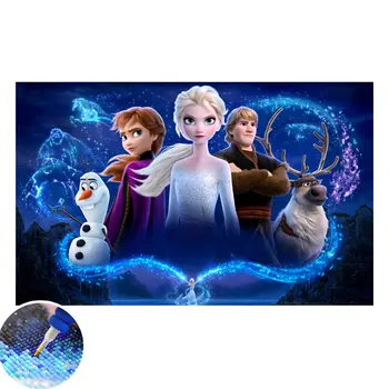 Wholesale or custom or retail Cartoon anime Disneys Frozen 5D diy full Diamond painting handmade cross stitch