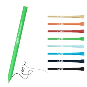 Wholesale Recycled Kraft Roller Paper Tube Ball Point Pens Creative Custom Logo 1.0mm Writing Office Stationery Gifts