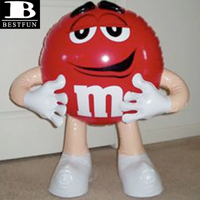 Vintage 1999 M&Ms Mars Candy Promotional Inflatable Red M&Ms Character 32in  Tall