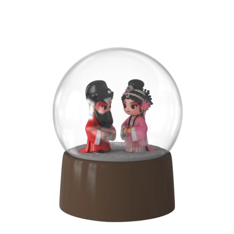 گلوب برفی سفارشی OEM از رزین با سبک شخصیت‌های چینی، سوغاتی