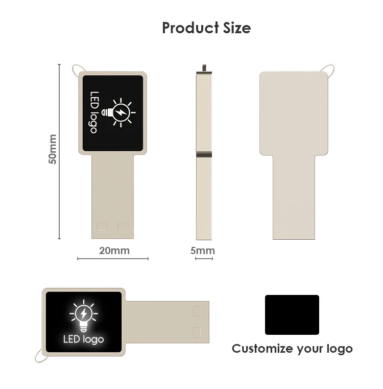 Top selling custom logo led mini metal pendrive usb 2.0 3.0 usb-c flash drive