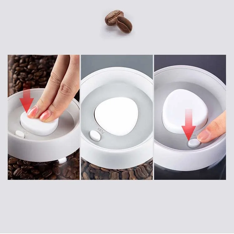 Vacuum Seal Food Storage Container Glass Jars  Glass Coffee Beans Sealing Canister Storage Glass Storage Jars
