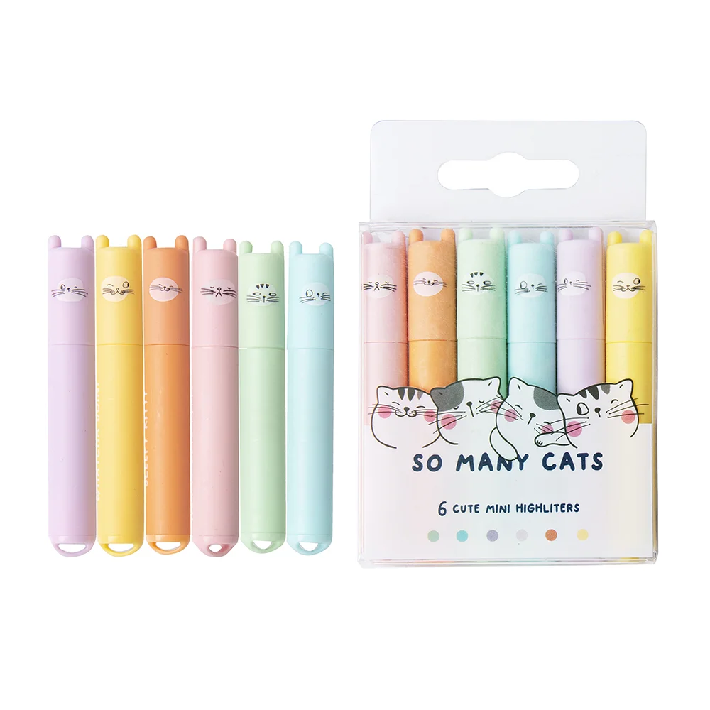 Mini Pill Markers Tiny Kawaii Pastel Highlighters 6PC Craft