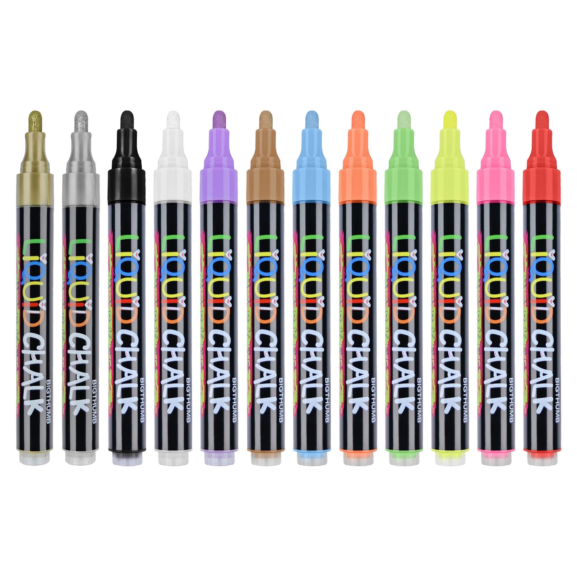 8 colors neon pens erasable glitter