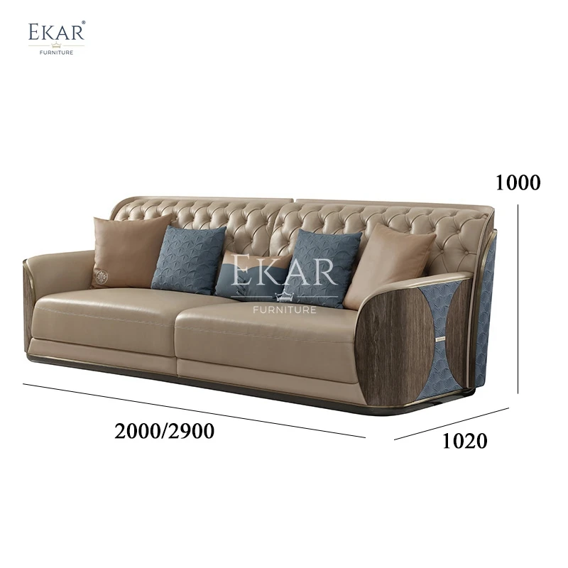 product new design modern leather microfiber leather living room lounge chair sofa combination set-65