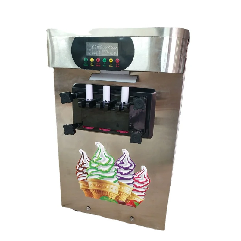 OEM Small Mini Taylor Soft Ice Cream Making Machine Steel Color Three Flavors Sweet Ice Cream Vending Maker Machines