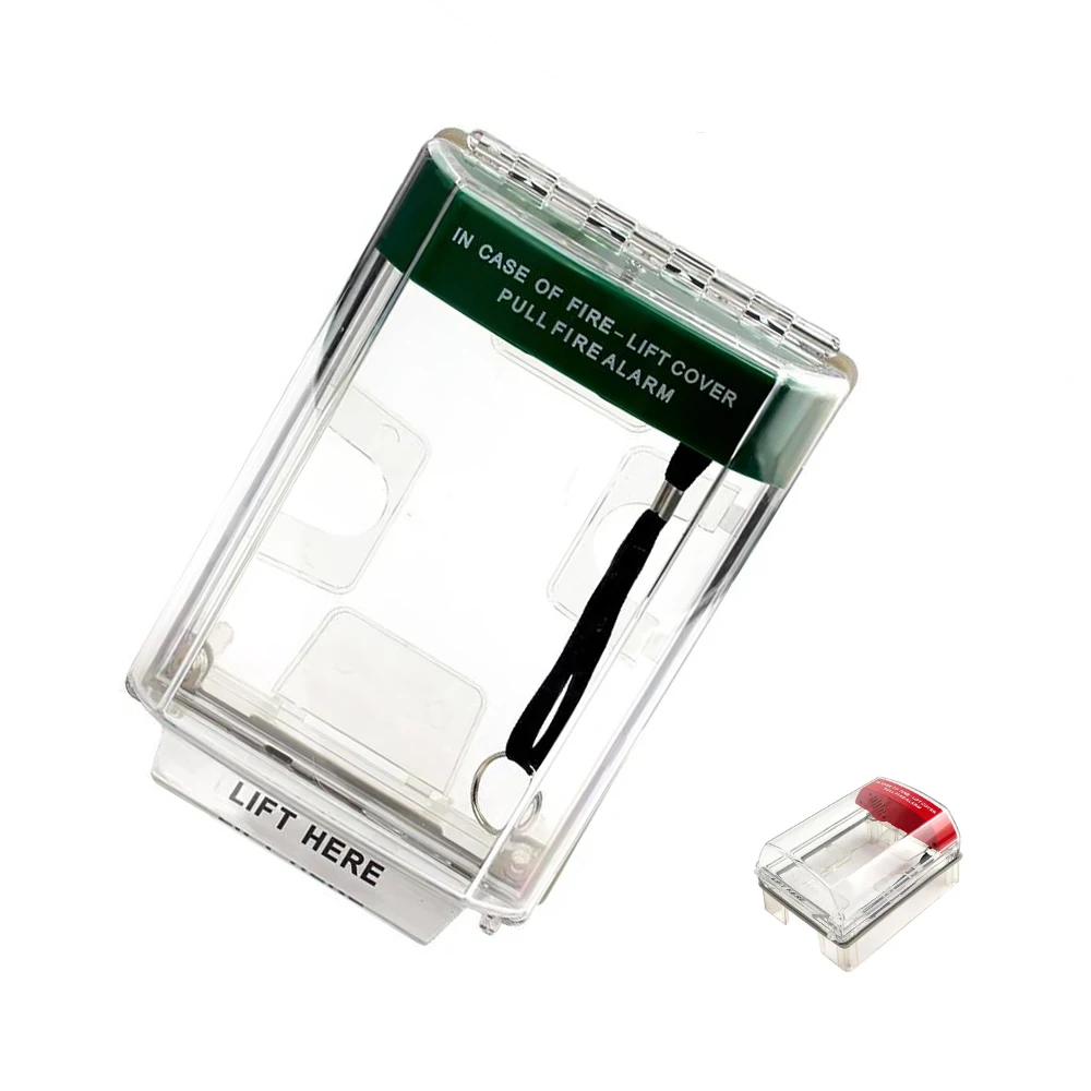 Fire Alarm Panic Button Fire Detection System Protection Cover With Spacer Waterproof Sound MCP Cover Manual Call