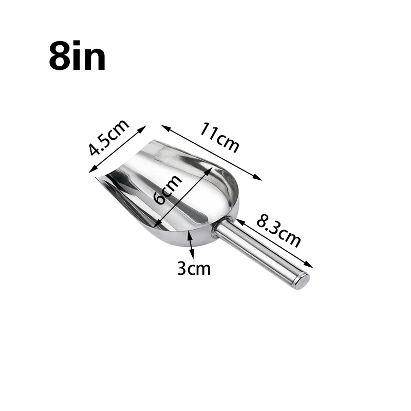 8-13Inch Stainless Steel Ice Scraper Food Buffet Candy Bar Scoops Shovel Kitchen Gadgets And Accessories Tablespoon Sugar Scoop 6