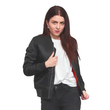 Black Bomber Jackets Sexy Women Winter Wear Jacket Custom Design Wholesale Price New Fashion 2022 Women Standard Casual Wear