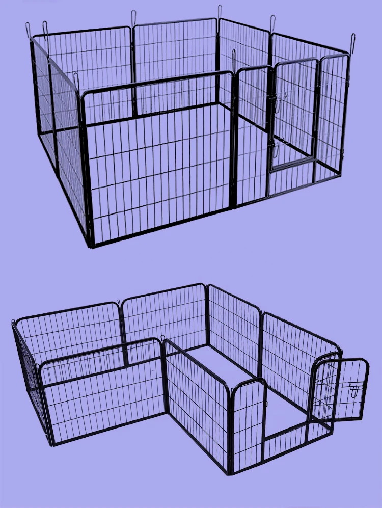 Eight Piece Different Size Dog Fence Foldable Dog Playpen Fence Cage
