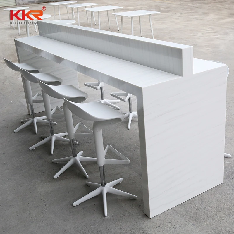 KKR Customized Artificial Stone Light up Set High Chair bar Table Dinner Table Counter bar Table