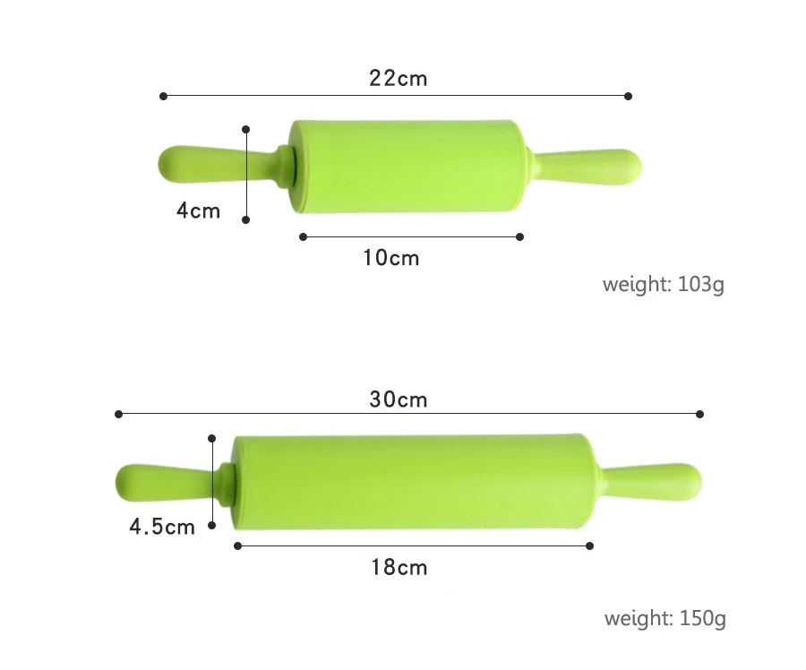 Nonstick Surface Dough Dumpling Silicone Dough Roller With Pp Handle