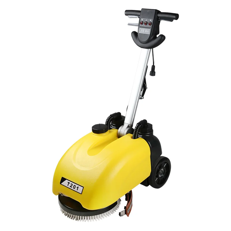 Blue Color  T201 Small Size 13 Inch Brush Automatic Hand Held Electric New Design Industrial Compact Floor Scrubber With Cable