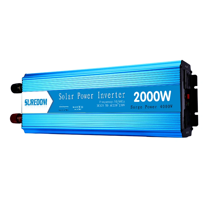 SUREDOM 2000W Pure Sine Wave Inverter DC 12V 24V to AC 220V Voltage Converter