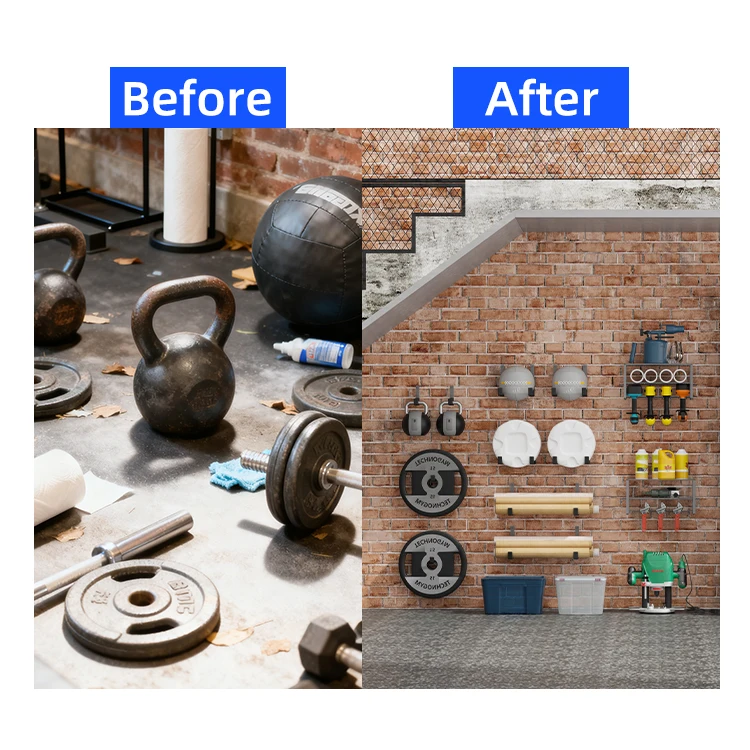 High Quality Robust Wall Mounted Metal Organizer Hooks Heavy Duty Hanging Wall Rack Hook for Garage Workshop Storage details