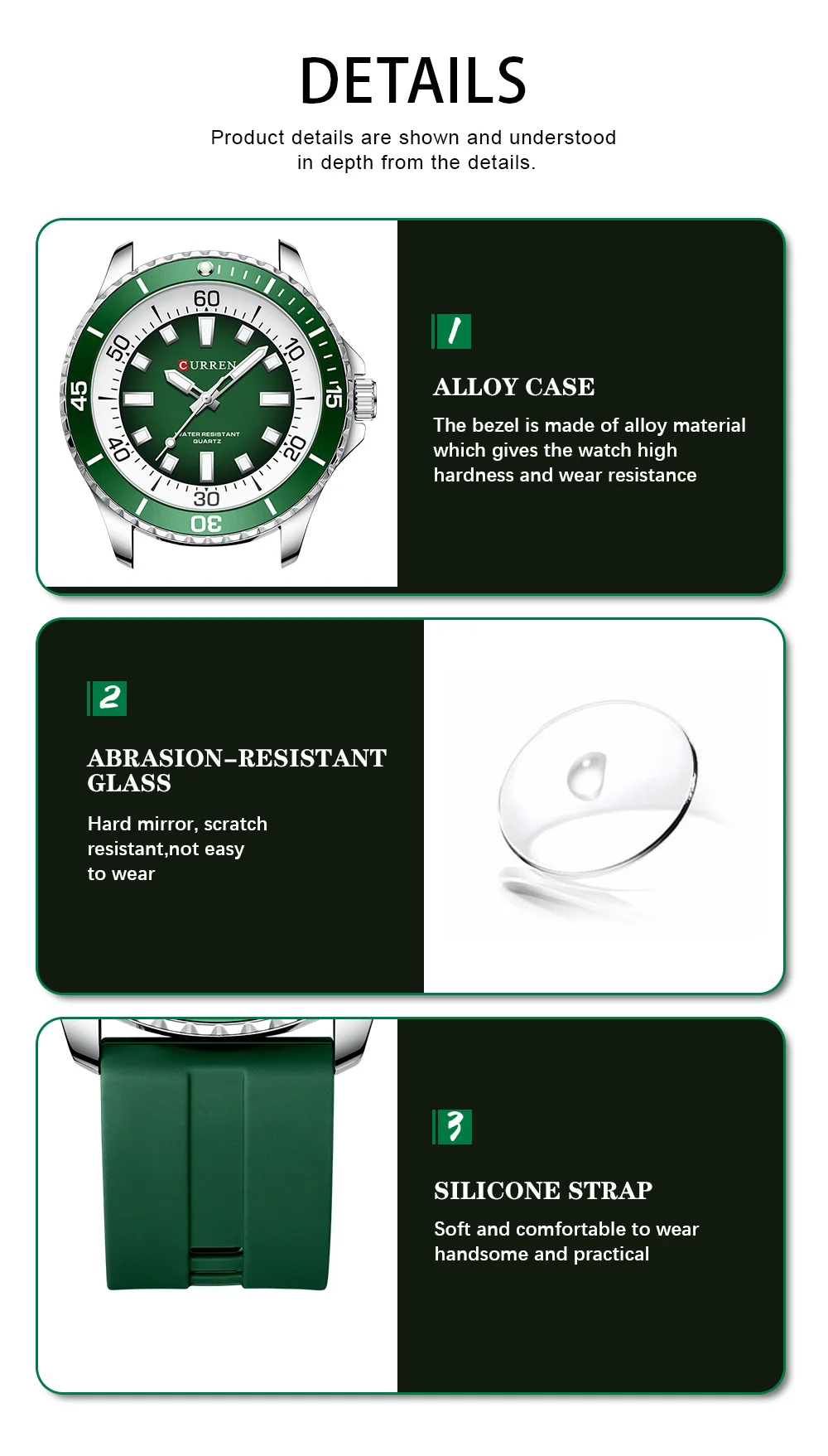 CURREN 8448 Waterproof Luminous Hands Wrist Luxury New Quartz Watches Men's Support montre homme Watches for men reloj