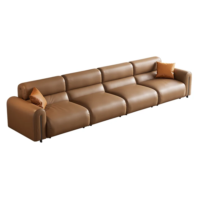 Modern simple electric multi-functional leather sofa bed living room remote control telescopic sofa