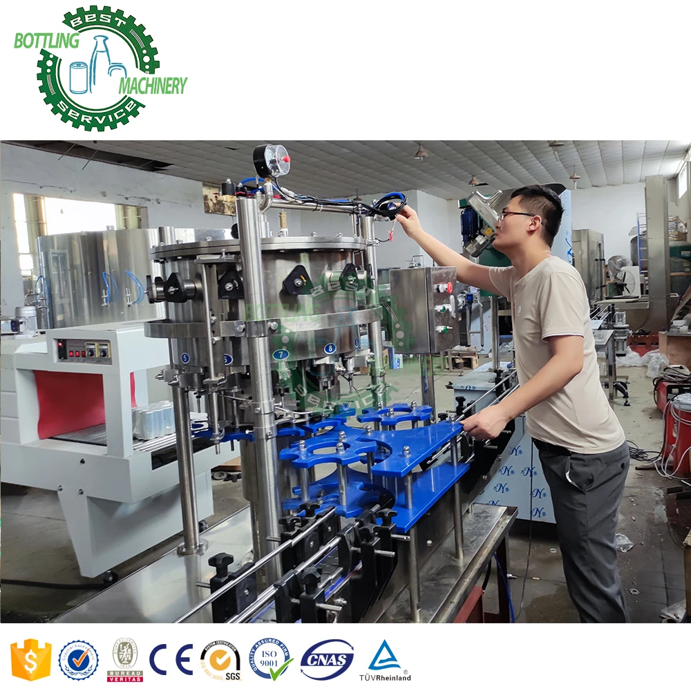 Linear Separate 300ml 450ml Glass Bottle Gas Juice Beverage Soft Drinks Beer Washing Sealing Carbonated Drink Filling Machine