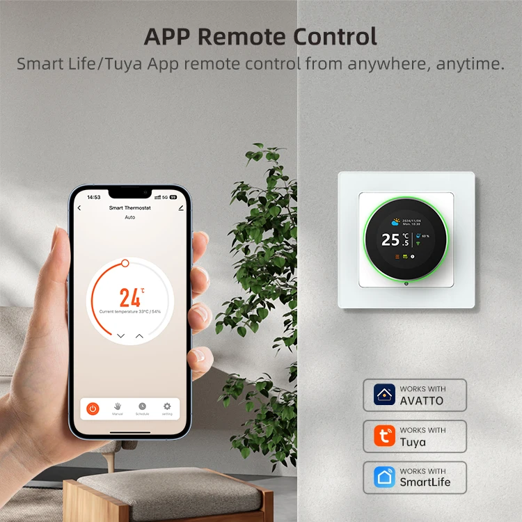 AVATTO Wifi Wireless Thermostat Smart Room Temperature Controller Water Heater/Gas Boiler/Electric Underfloor Heating Thermostat