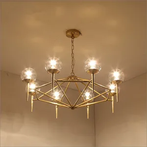 JACKSUN Modern Simple American Magic Bean Molecular Personality Creative Art Designer Model Room Project Cafe Square Chandelier