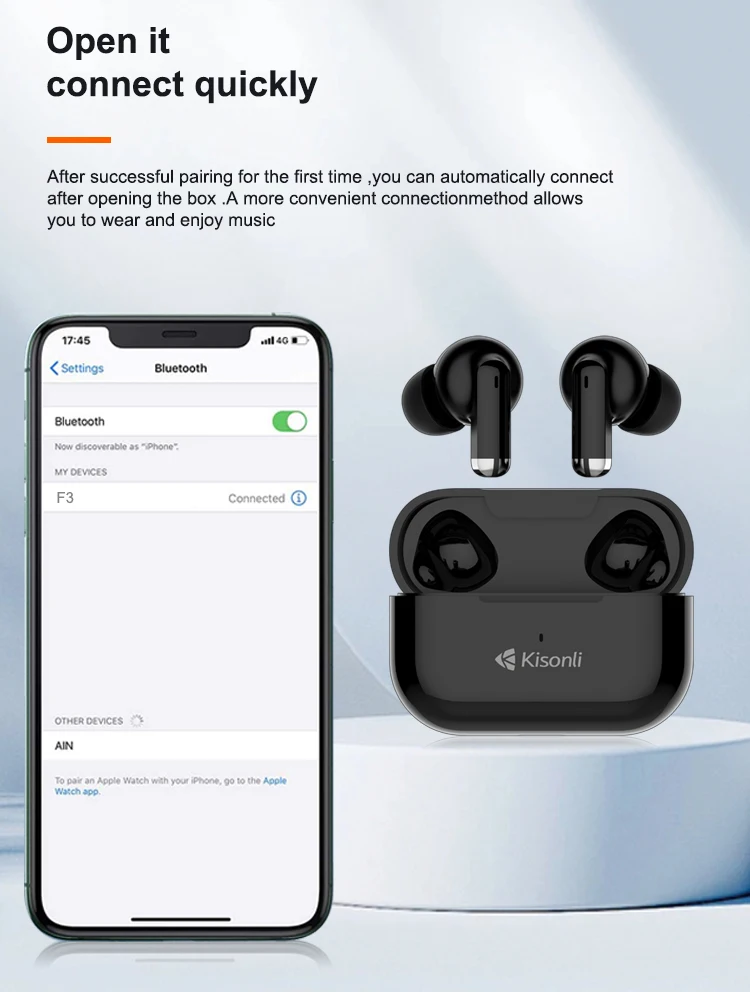 Kisonli F3 Cute Wireless Blue Tooth Earphone Tws