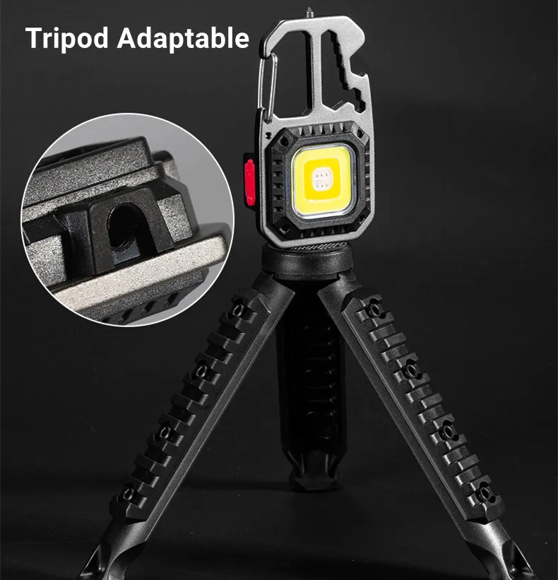 Портативный Рабочий светильник с открывалкой для бутылок уличная лампа кемпинга USB-перезаряжаемый мини-брелок COB светодиодный