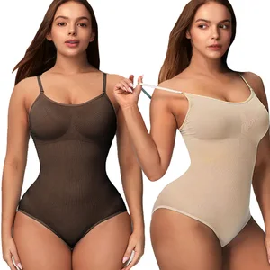 Wholesale Seamless Shapers Strong Compression Full Body Tummy Control Bodysuit with Long Sleeves Breathable Slimming Bodysuit