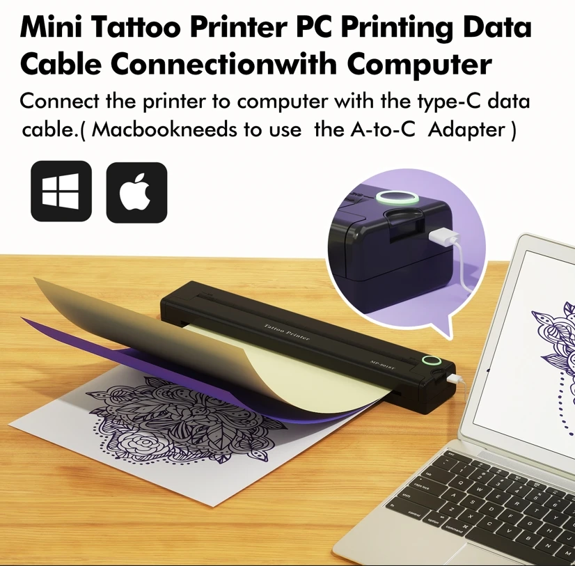 Luck Jingle Portable Tattoo Printer Tattoo Transfer Thermal Copier